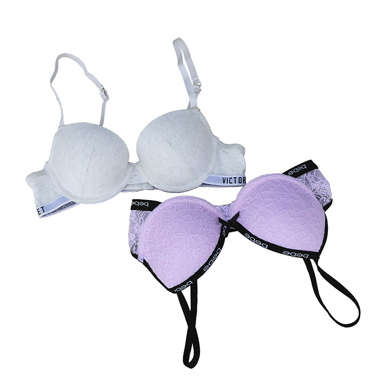 Women's Push Up Padded Bra In White And Pink