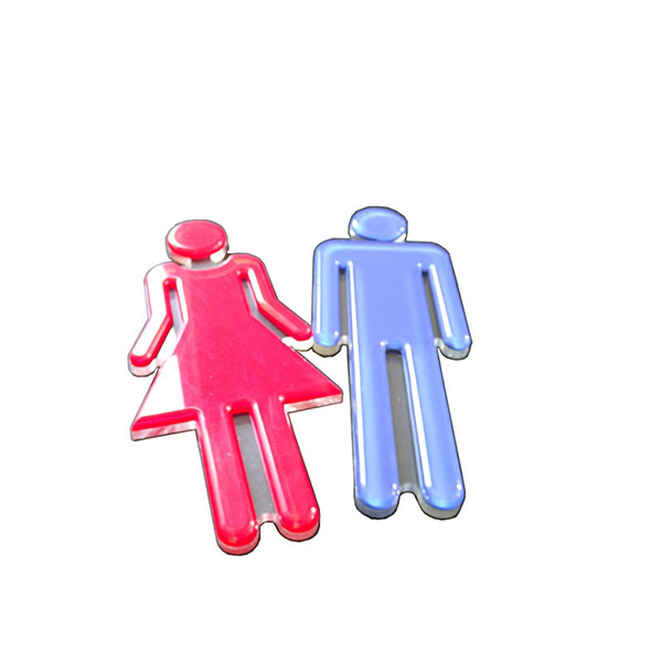 Wall sticker custom creative acrylic logo male or female washroom sign
