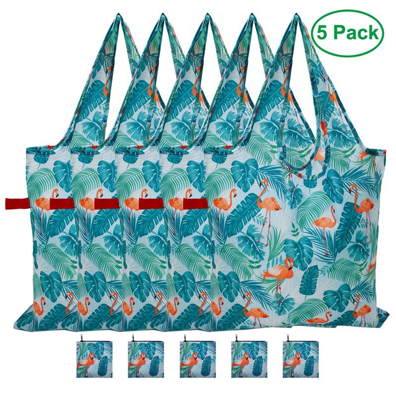Large Capacity Durable Reusable Cute Groceries Bags 5 Packs