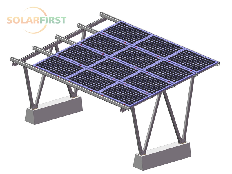 Easy Installation Solar Carport Mounting System Solar Aluminum W type Carport Mounting