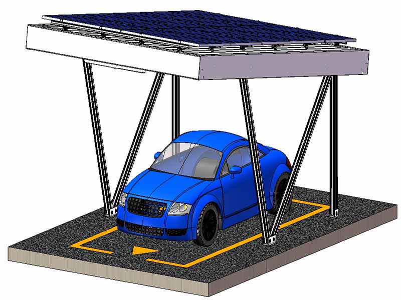 N-type Waterproof Solar Carport Mounting System