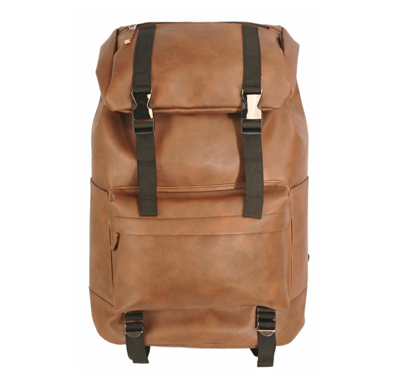 OEM Stylish Travel Laptop Leather Backpack with High Capacity for Men & Women - Black / Khaki / Brown