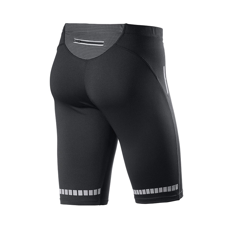 Men's capri sports pants with reflective pocket&printing for safety