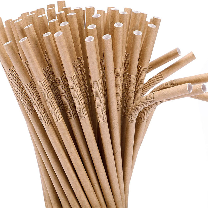 Flexible Bendy Kraft Paper Straws for Party Decorations Dye-Free