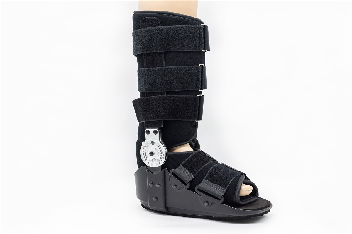 Adjustable 17" ROM walker Boot braces with aluminum bar and Corrugated rubber foam sole