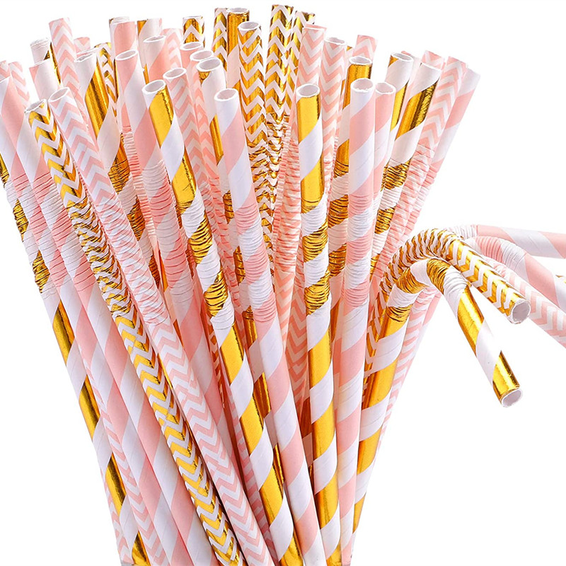 Flexible Bendy Paper Straws for Party Decorations
