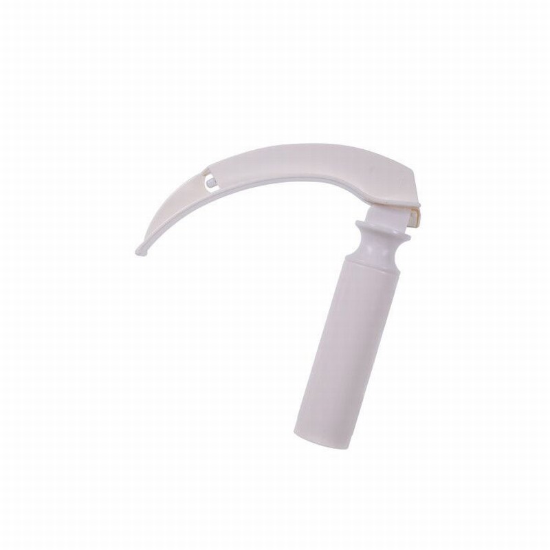 Disposable laryngoscope blades with handle