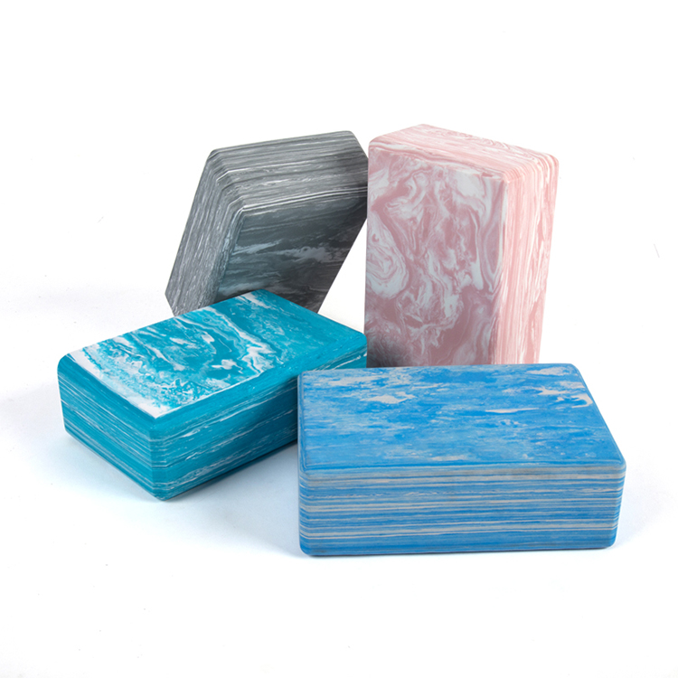 Custom Logo Colorful Marble EVA Foam Brick Yoga Block