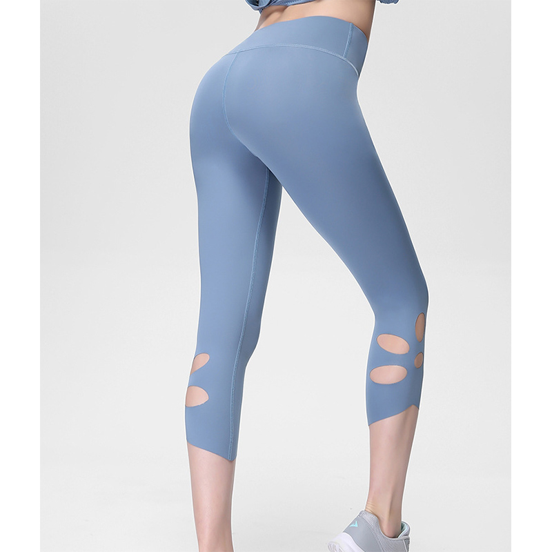 Women's exercise yoga wear legging with hole design at legs