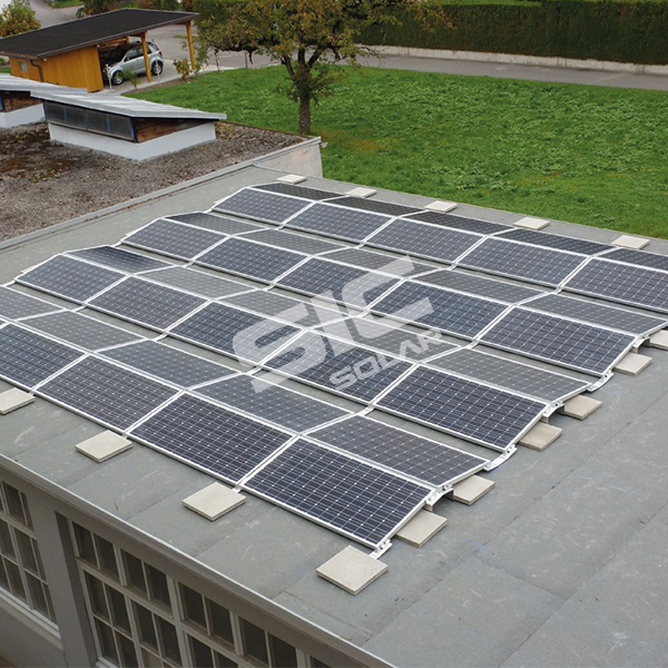 East-West solar ballasted mounting system