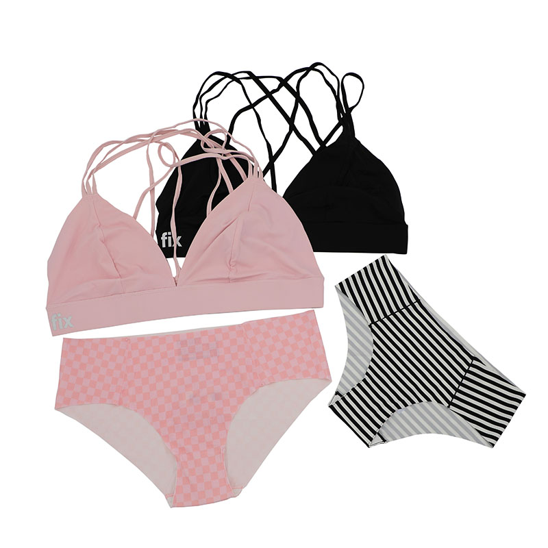 Girls Underwear Set Including Wireless No Padding Bras Printed Basic Panty For Girls And Ladies