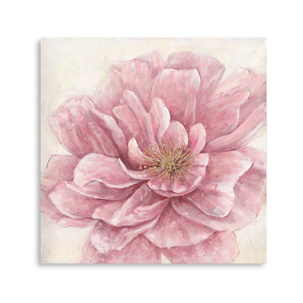 Custom Pink Floral Painting Paint on Canvas for Bedroom