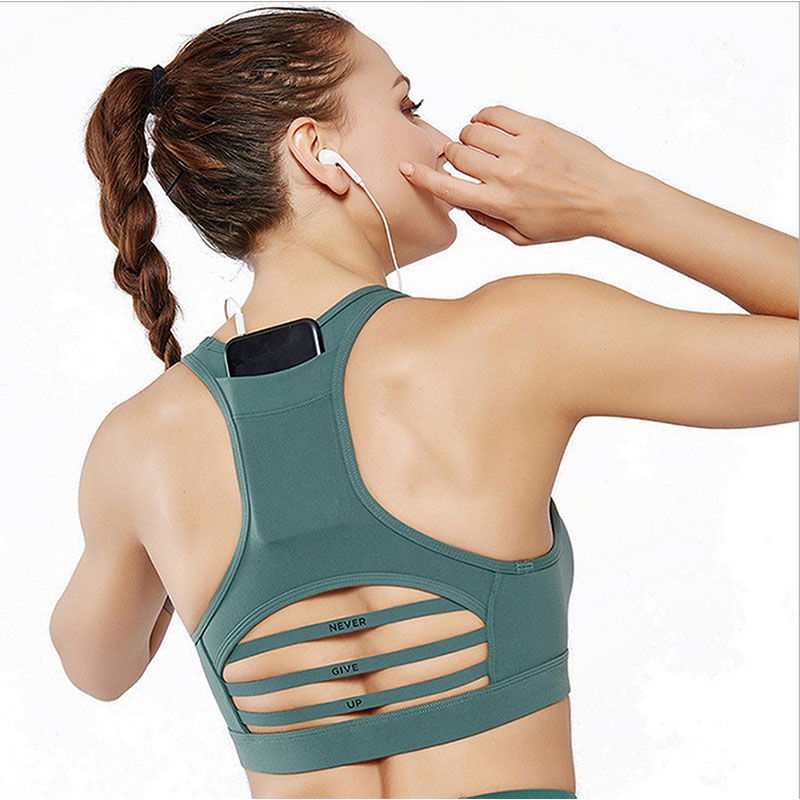Factory wholesale newest yoga wear with back cellphone pocket