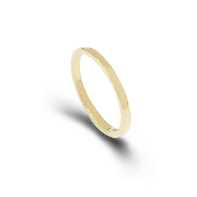 Plain Sterling Silver Band Rings Gold Plated for Women