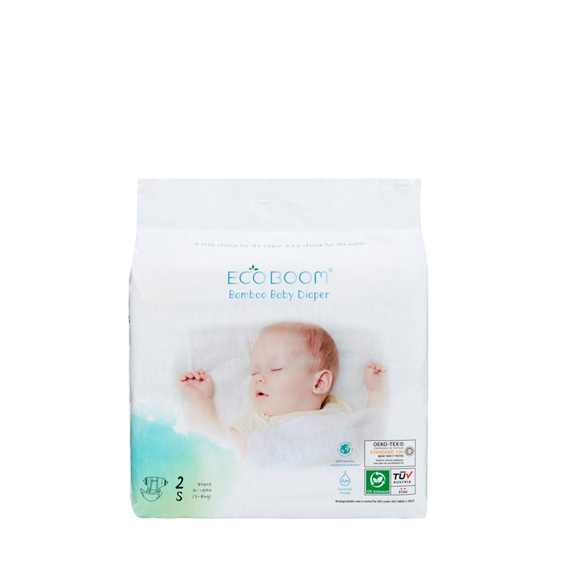 ECO BOOM Disposable Baby Bamboo Diaper Big Pack Infant In Polybag S
