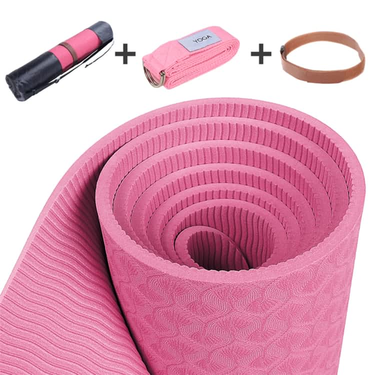 High Quality Durable Cheap Price Pink Tpe Yoga Mat Roll