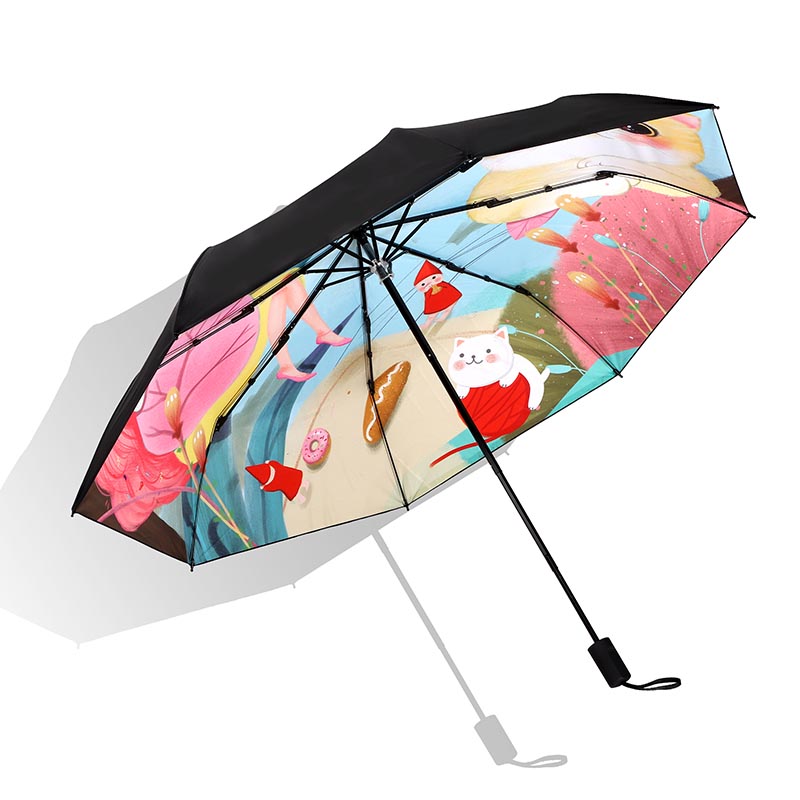 Custom Printed Compact Manual Folding Umbrellas
