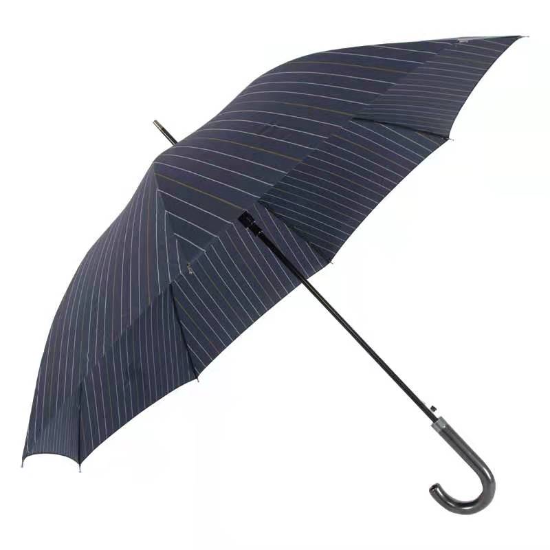 43.5 inch Dark Blue Auto Open Stick Umbrella With Stripes