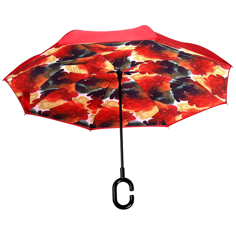 Compact Print Inverted Umbrella Custom