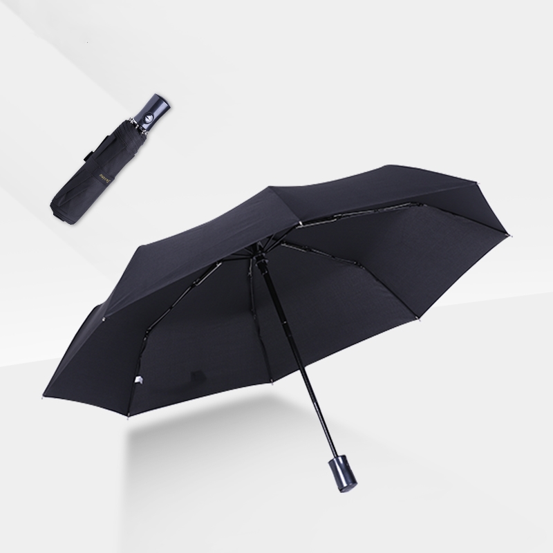 Black Windproof Automatic Folding Travel Umbrella