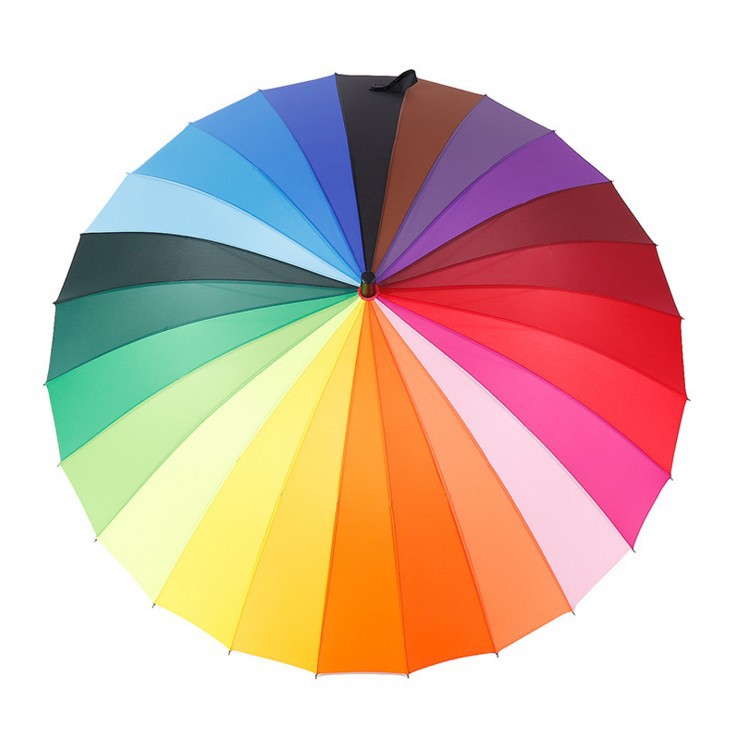 Custom Large 24 Ribs Strong Colorful Rainbow Umbrella