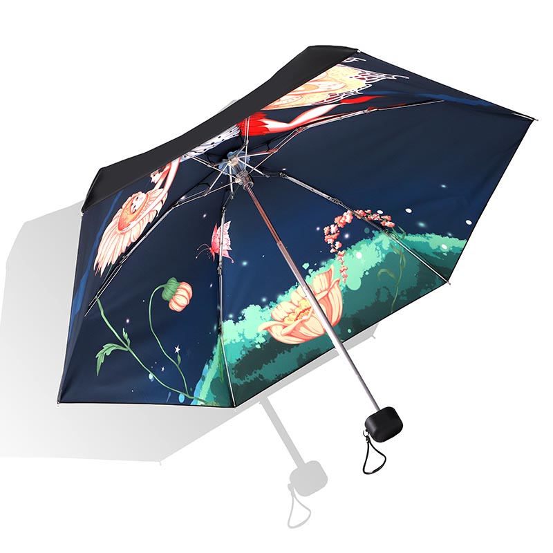 Cartoon Windproof Folding Umbrella All Over Print  6 panels
