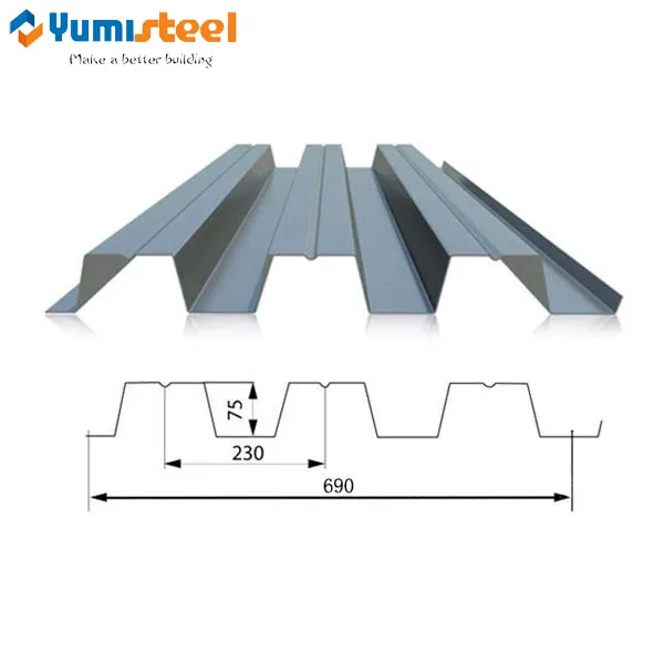 Galvanized Corrugated Metal Floor Decking Sheet for Building Construction