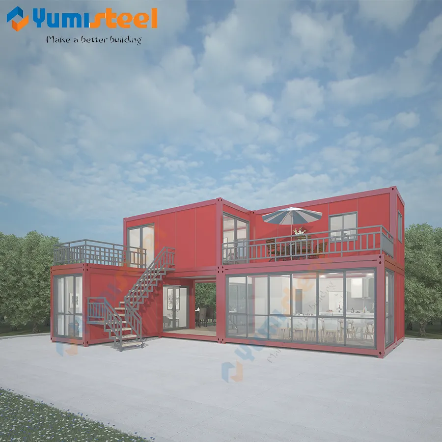 Customized quick built container villas for living
