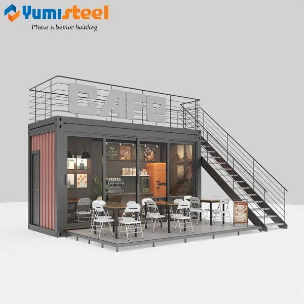 Modular fashionable prefab container house for store