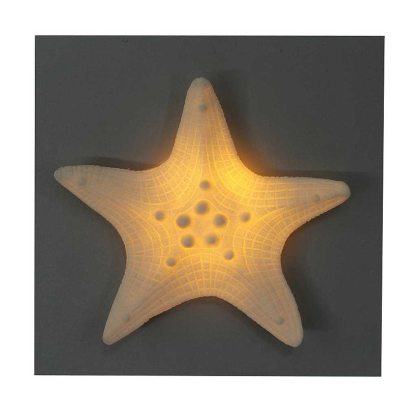 Sea Star Design Decorative in MDF Wood for Craft with LED Lights for Decoration