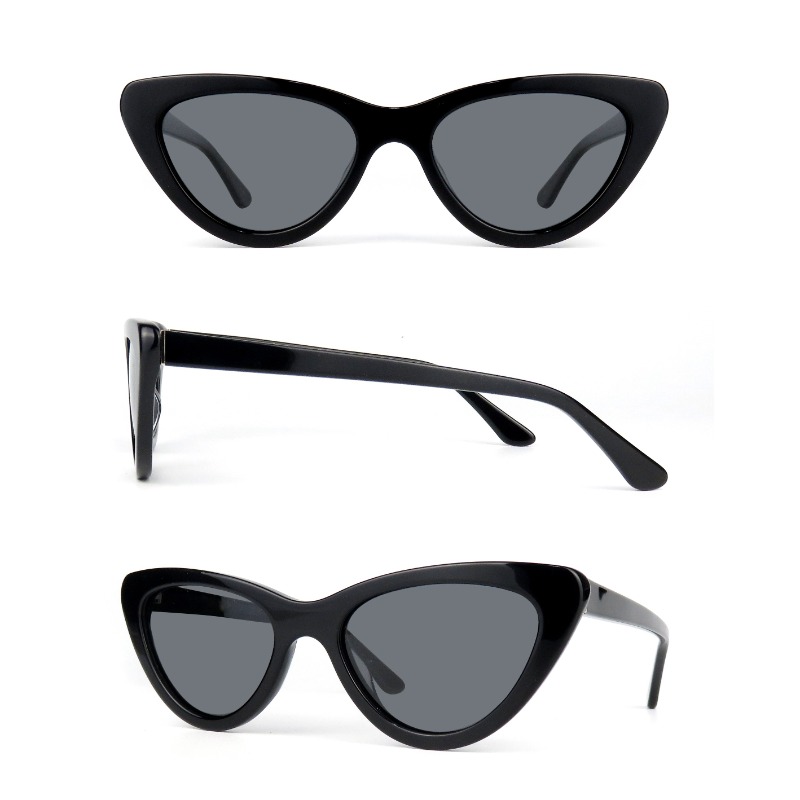 Custom Logo Sun Glasses Cat Eye Sunglasses Good Price Cat. 3 UV400 Promotional Acetate Female and Male Fashion Sunglasses Unisex