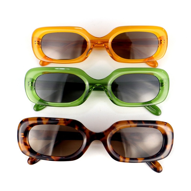 New Thick Frame tawny Square Colorful Sunglasses Women Vintage Retro Fashion Acetate Sunglasses Newest 2022
