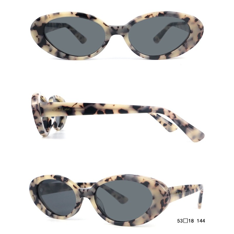 2022 New Oval Retro Shades Lady Fashion Sunglasses High Fashion Acetate Womens Sunglasses Black Polarized Lenses Sun Glasses