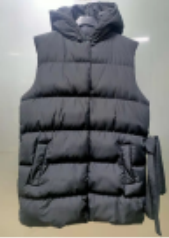 Womens Padded hoodies Vest with self fabric belt fabric for lining