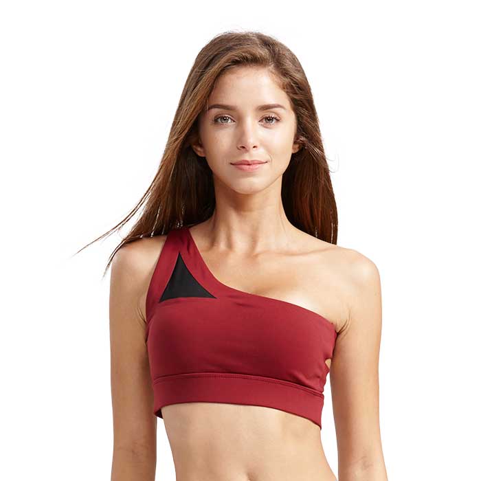 Single strap backless Dri-fit fitness sports bra