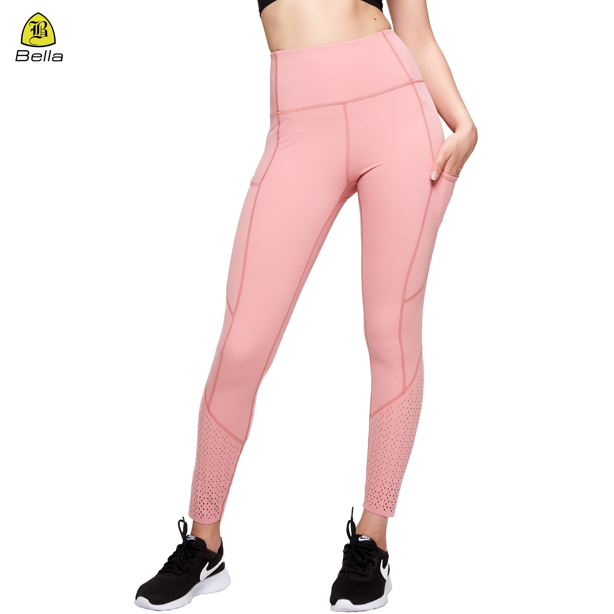 High Waist Tummy Control Workout Yoga Leggings With Side Pocket For Phone