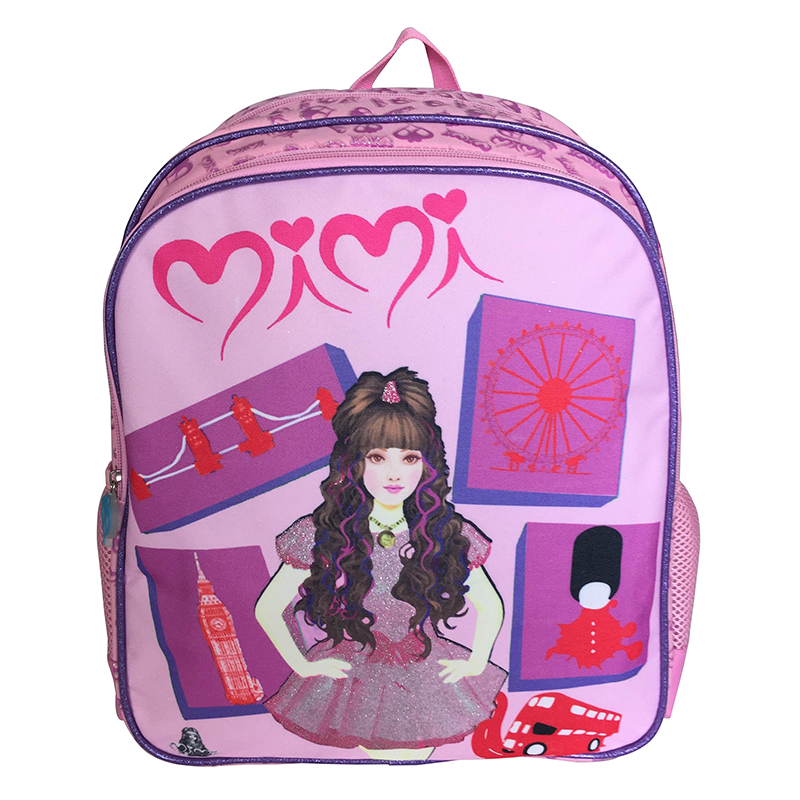 Polyester kid backpack school girls