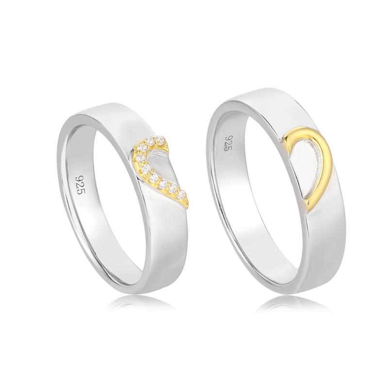 925 Sterling Silver Matching Heart Promise Rings