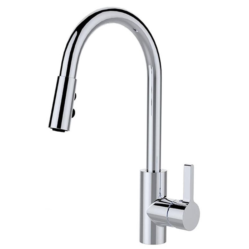 Modern Brushed Nickel Pull Down Kitchen Faucet