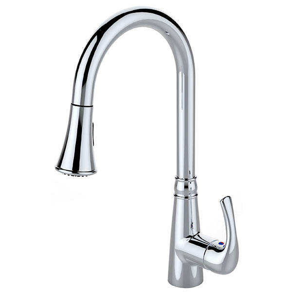 Single Lever Pull Down Kitchen Faucet with Soap Dispenser