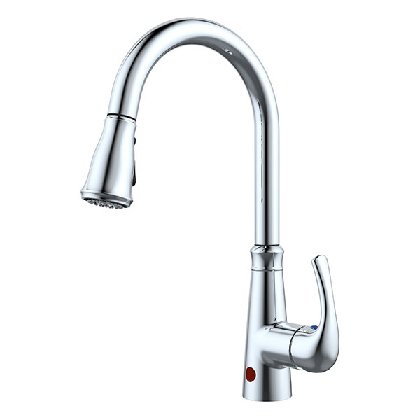 Brushed Nickel Sensor Faucet with Pull Down Spray Head