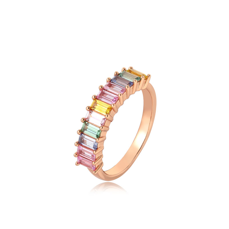 925 sterling silver 18k rose gold plated Rainbow Rose Gold Ring