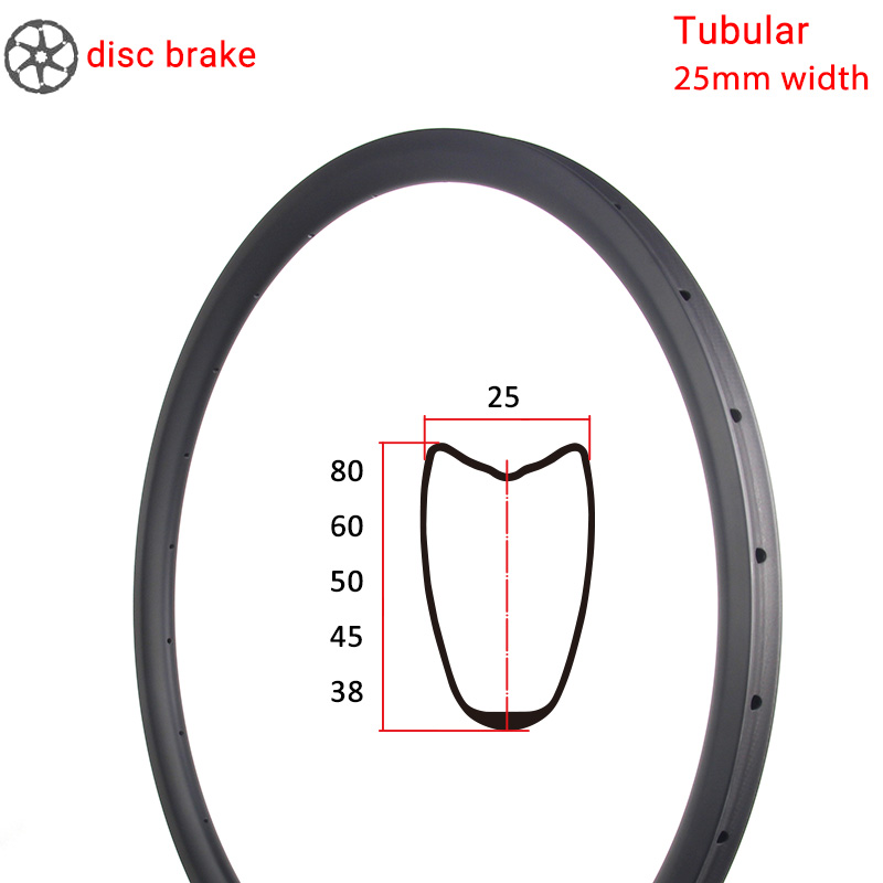 700C Wide U Shape Carbon Road Rim Tubular With Disc Brake