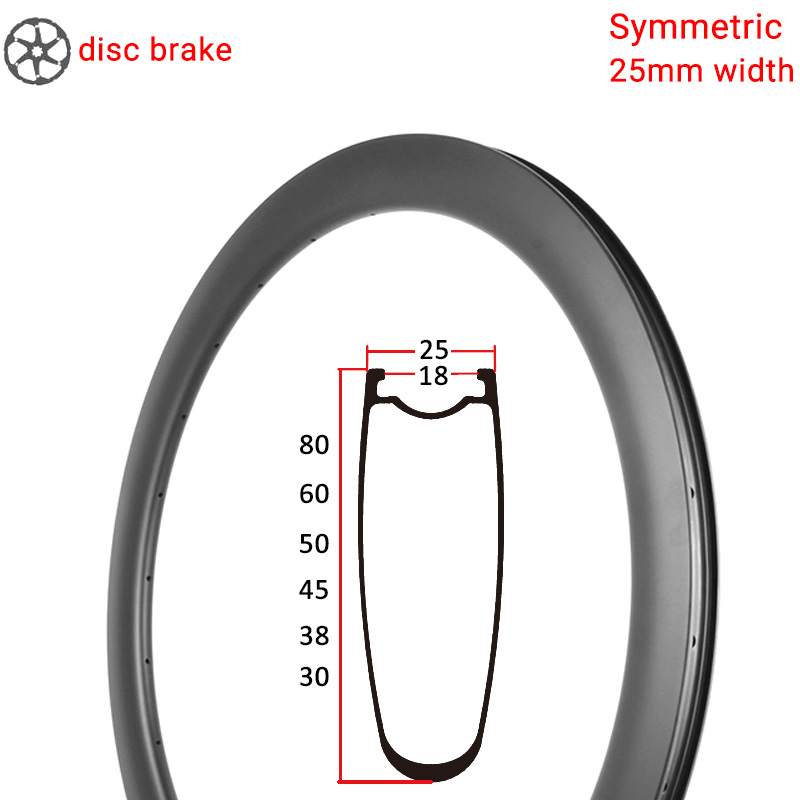 700C Disc Brake Symmetric Road Carbon Rim