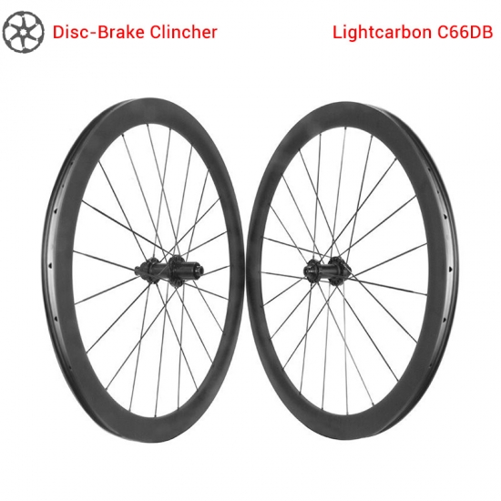LightCarbon Ultra Light And Stiff Disc Brake Road Wheels With Carbon Spokes