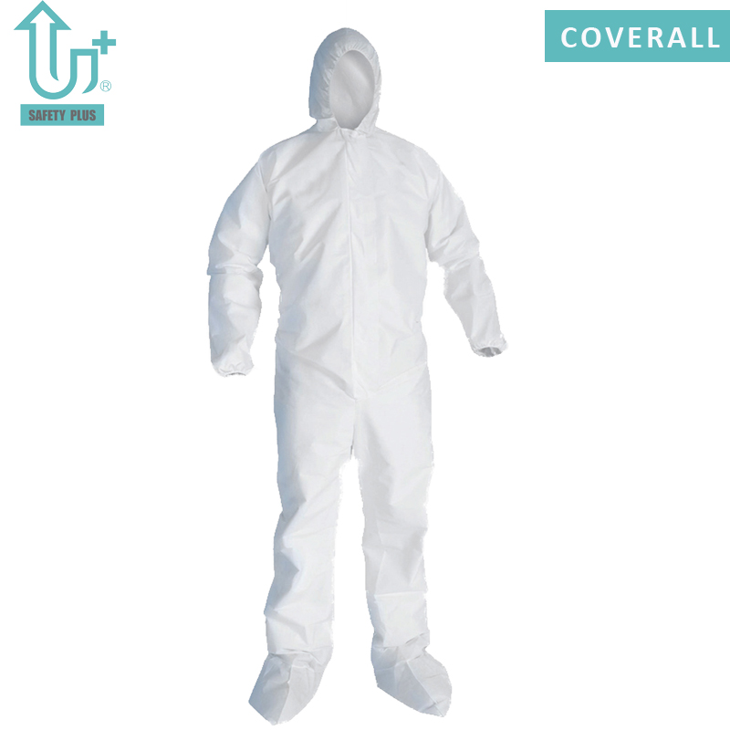 Type 5/6 Microporous 60~80g Non Woven Disposable Coverall Protective Clothing for Industry Safety Wear Chemical Overall Protection Suit