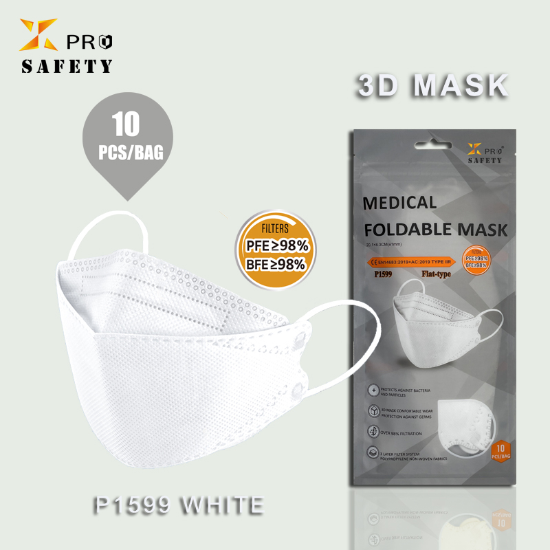 High Protection Factory Direct Sale 10pc/bag  White Adult Face Respirator Dust Disposable Fit Non-Woven 3D Stereoscopic Mask