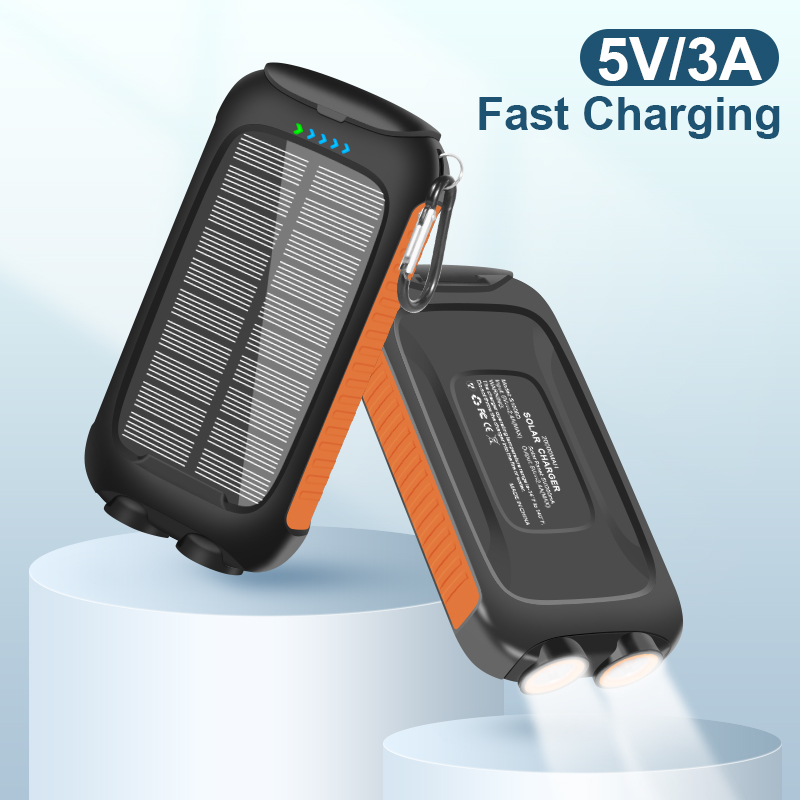 20000mAh Portable Changer External Battery Solar Power Bank With Dual USB
