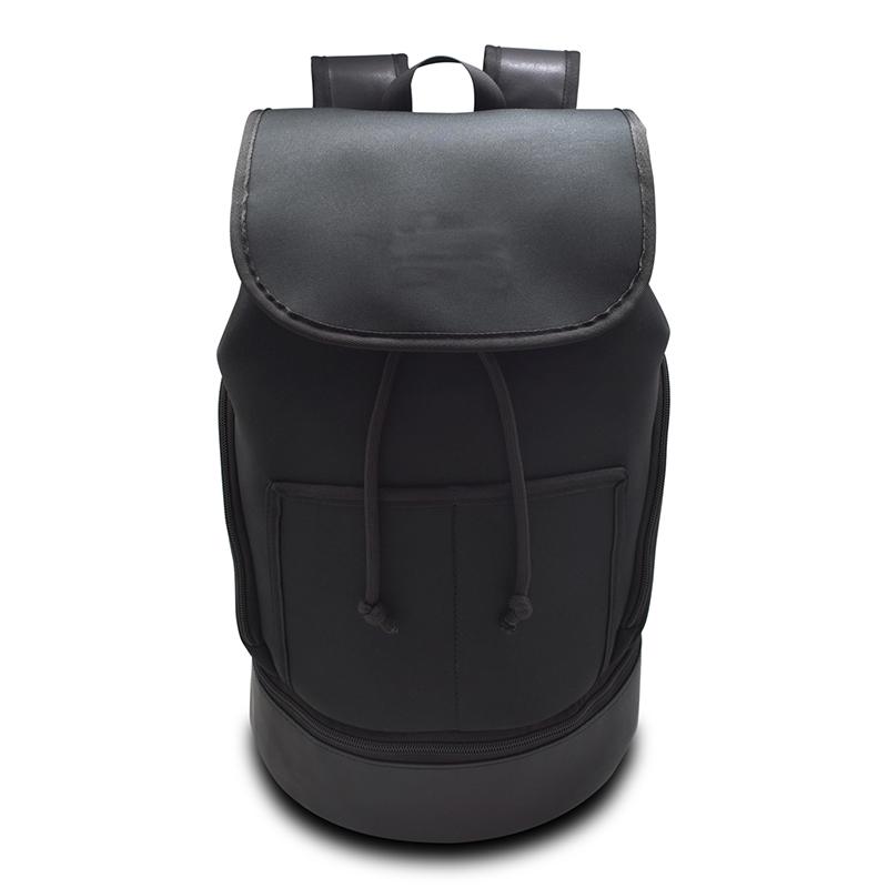 Black neoprene travel bag hiking backpack