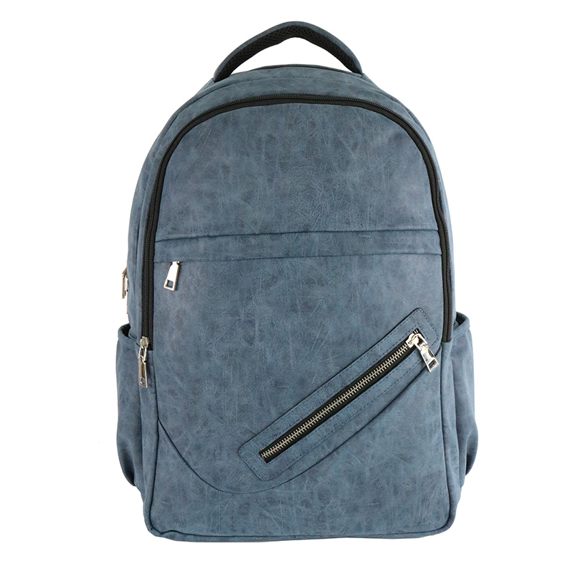 Men's soft pu leather travel backpack bag